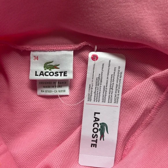 Lacoste Pink Polo Top/Skirt Outfit Tennis Golf Athletic - Picture 9 of 11